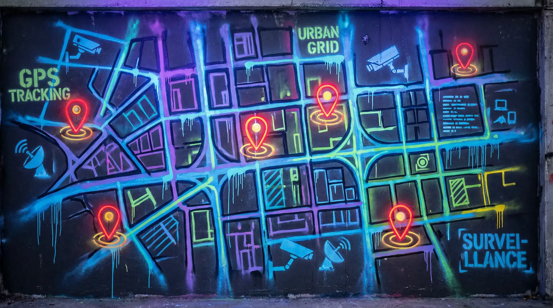 啦啦啦免费视频 狗仔追踪地图 - 城市涂鸦风格